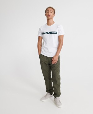 Superdry Core Logo Sport Stripe Férfi Pólók Fehér | IAPZC4280